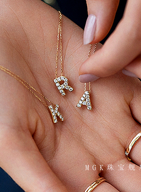 小众设计感百搭18K金项链ahkan