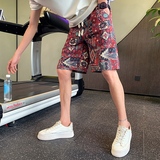 夏季男士潮流民族风时尚沙滩休闲裤花色中裤五分裤D323-DK19-P38，男装休闲裤，电商D323（原B261）