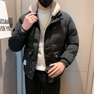冬季新款羊羔毛可拆立领棉服男加厚外套大口袋工装棉衣MY02-P128图片
