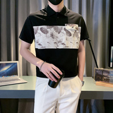 短袖POLO衫夏季翻领T恤2024新款男装上衣拼接口袋重磅半袖PL07P58，男装Polo衫，电商D323（原B261）