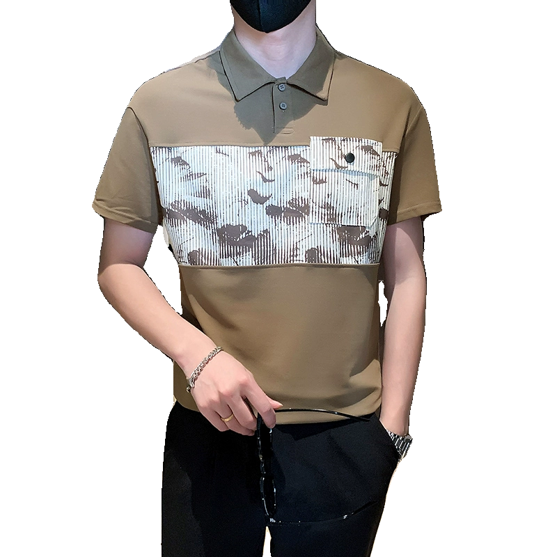 时尚拼接POLO衫男潮流痞帅男士翻领短袖夏季新款上衣PL07-P58,男装Polo衫,电商D323（原B261）