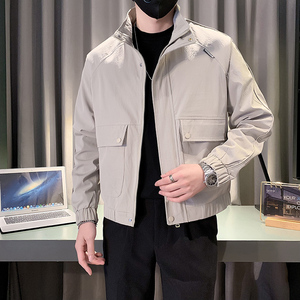 休闲夹克男潮牌痞帅百搭工装短款外套2024新款立领褂子 JK11-P90图片