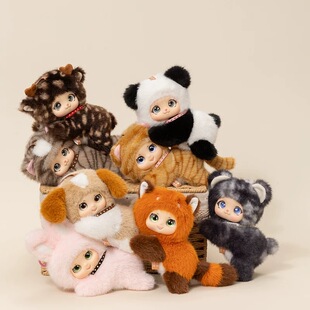 正版萌物家族趴趴搪胶公仔钥匙扣挂件包包挂饰可爱桌伴学习搭子猫