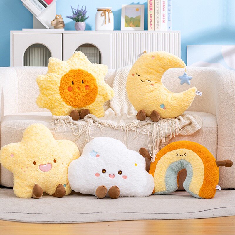 象皮兔卡通太阳月亮星星云朵彩虹毛绒抱枕安抚治愈系可爱公仔玩偶,玩具/童车/益智/积木/模型,毛绒/玩偶/公仔/布艺类玩具,淘宝优惠券,粉丝福利购,淘宝优惠卷