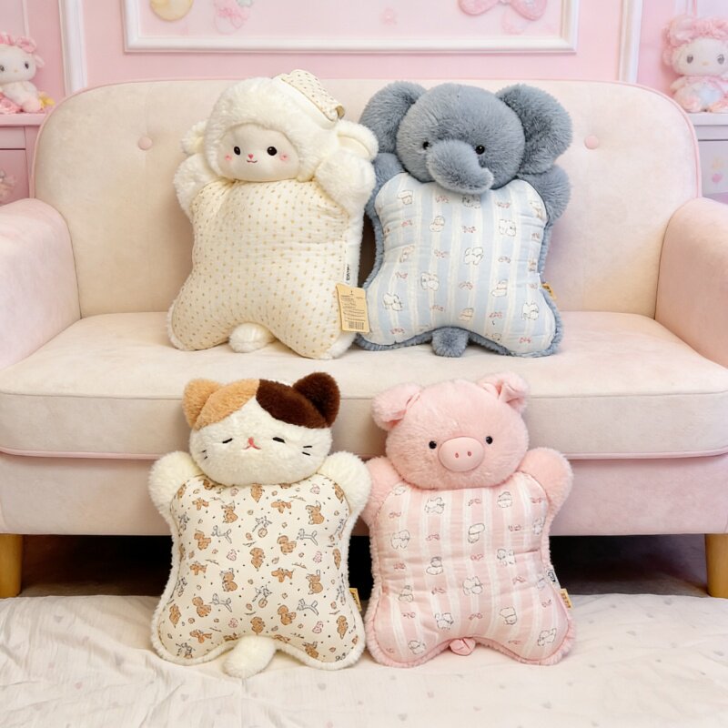 正版鼻涕熊安抚豆袋粉猪小羊抱枕毛绒玩偶生日礼物送女生布偶玩具