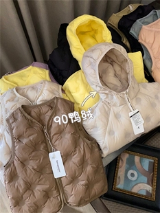 儿童鸭绒羽绒马甲背心连帽羽绒服合集 无痕压胶防钻绒 BLUE