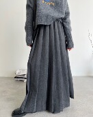 中长款 呢料高腰半身裙伞裙 拖地百褶裙 时髦感儿 拖延症