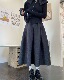 半裙 百搭显瘦A字蓬蓬裙中长款 拖延症 小众暗纹松紧腰半身裙