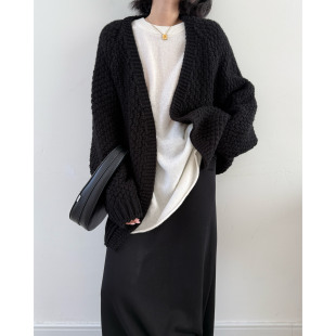 拖延症  /  小众粗针针织开衫 厚实质感毛衣外套