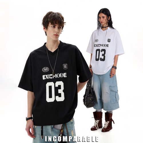 朱志鑫同款数字印花短袖T恤球衣