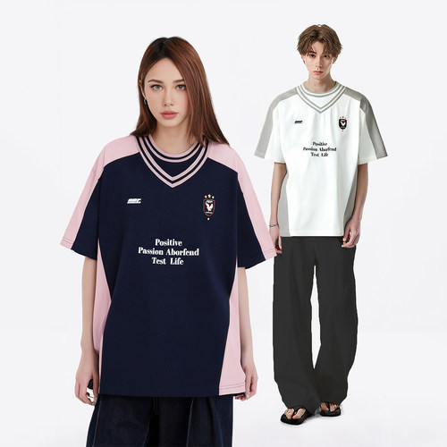 美式潮牌棒球衣运动风短袖T恤女