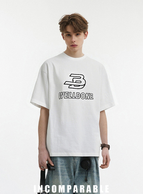 【iN】明星款田栩宁同款潮牌字母印花短袖T恤男重磅纯棉圆领上衣