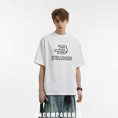 【iN】明星款田栩宁同款潮牌字母印花短袖T恤男重磅纯棉圆领上衣