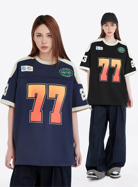 LB｜美式复古休闲篮球运动短袖T恤男女夏季国潮宽松百搭半袖上衣