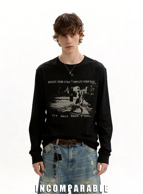 【明星同款】王橹杰同款假两件长袖T恤亨利领正肩长袖T恤上衣男女