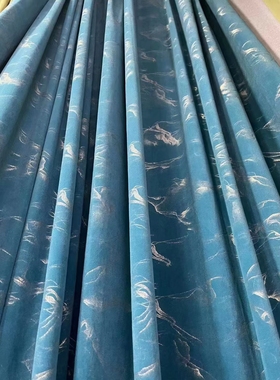 丝绒窗帘ins风卧室遮光简约新款绒布加厚日式墨绿色2022年客厅布D