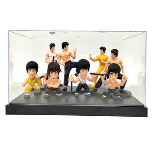 现货国际武术明星李小龙手办猛龙过江双节棍造型人偶景品收藏摆件