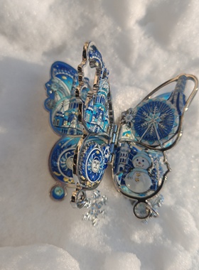 26年新款哈尔滨官方正版金属蝴蝶冰箱贴3D裸眼AR动画翅膀可动