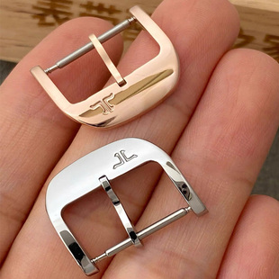 适用积家月相 约会 地理大师 翻转系列真皮表带扣精钢针扣16 18mm