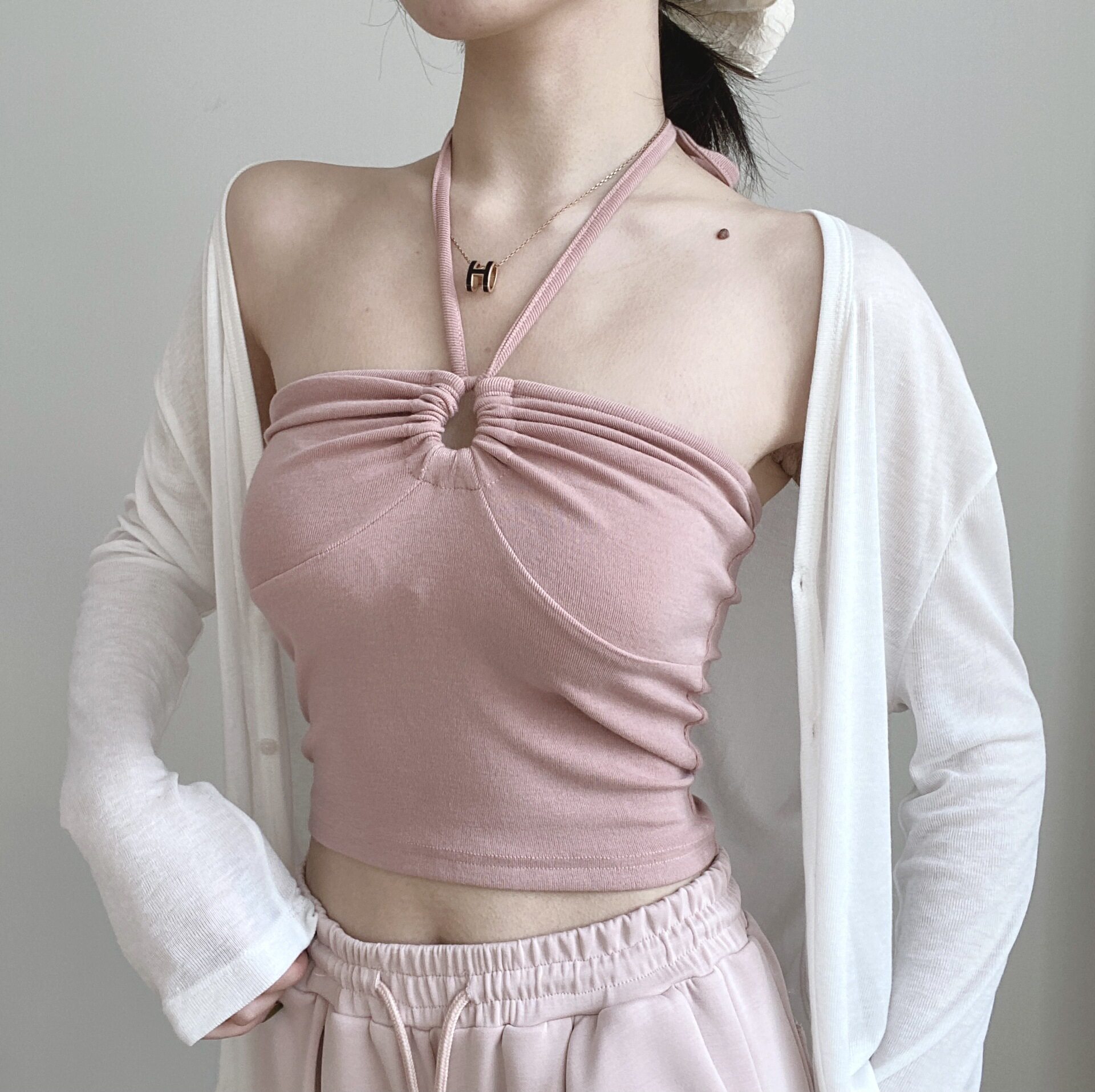 古典舞黑色女吊带抹胸形体服显瘦简约拉丁服装芭蕾上衣舞蹈练功服