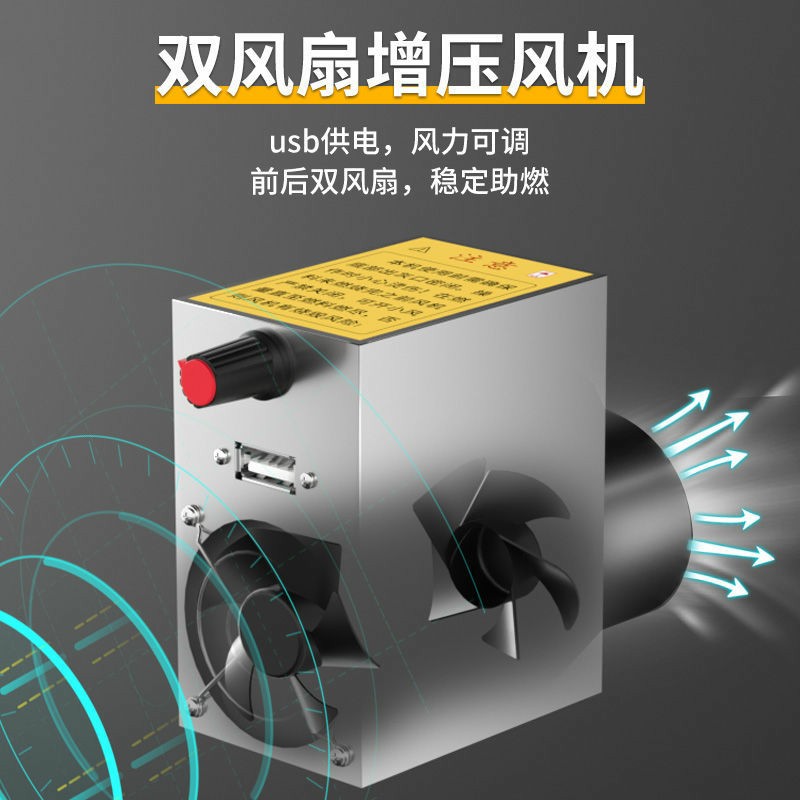 双风扇风机柴火灶鼓风机家用鼓风机无烟灶风机无烟炉风烧烤炉风机
