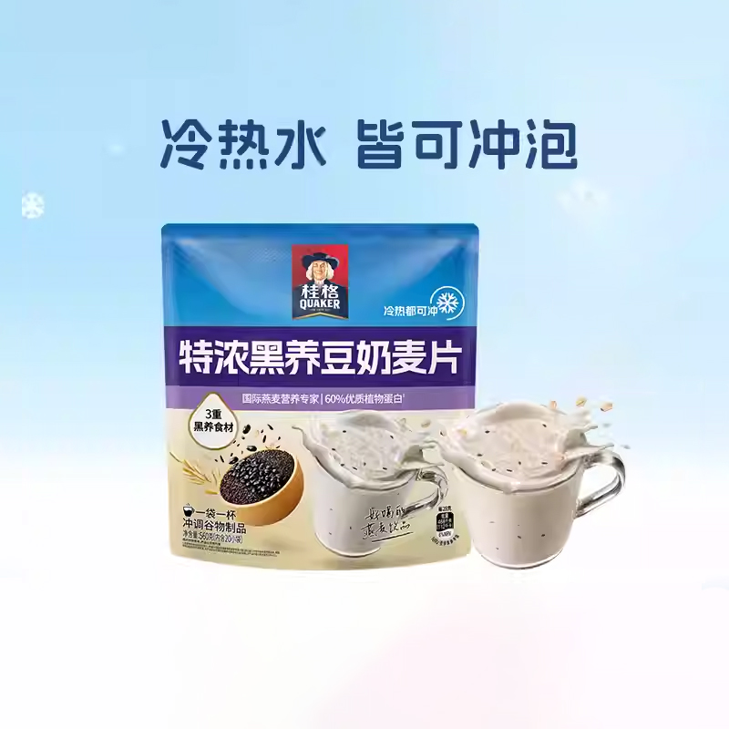 桂格特浓黑养豆奶麦片560g