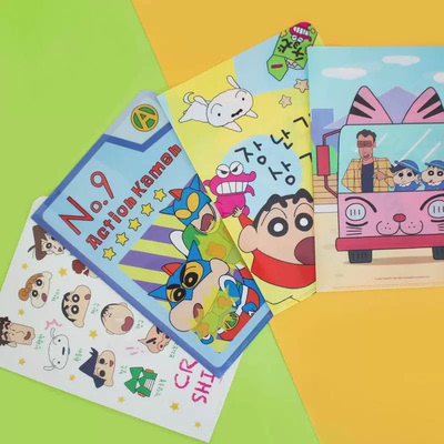 【韩国原装进口正品】Flying whales蜡笔小新A4文件夹资料收纳袋