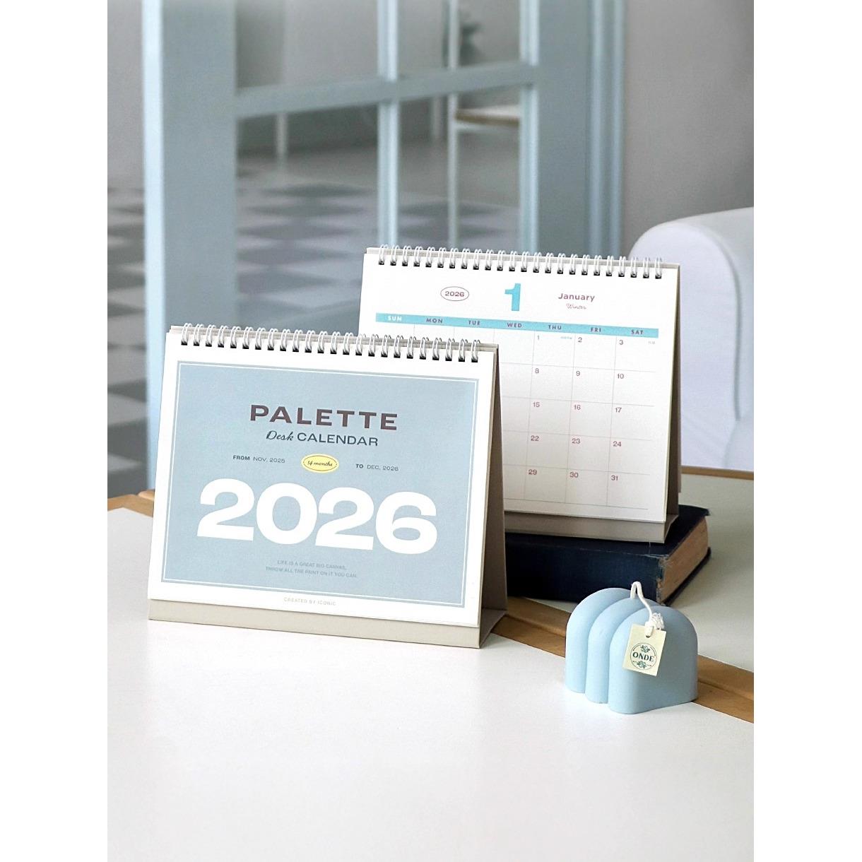 【韩国原装进口正品】Iconic简约2026年双面台历桌面型日程记事本