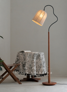 实木复古法式南洋中古风落地灯客厅沙发钓鱼灯轻奢美式卧室氛围灯