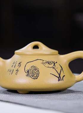 宜兴紫砂壶 原矿段泥小品壶（120.160毫升） 紫砂茶壶 茶具