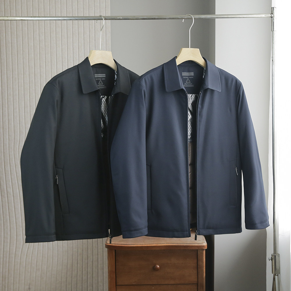 商务休闲翻领保暖棉衣棉服外套男