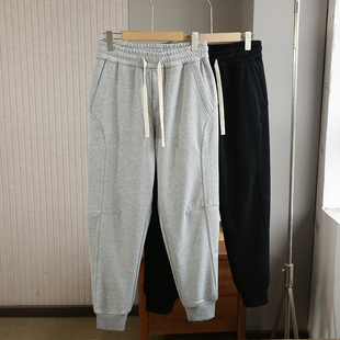 高克重不倒绒！外贸男装秋冬百搭通勤加绒加厚束口休闲裤防风卫裤