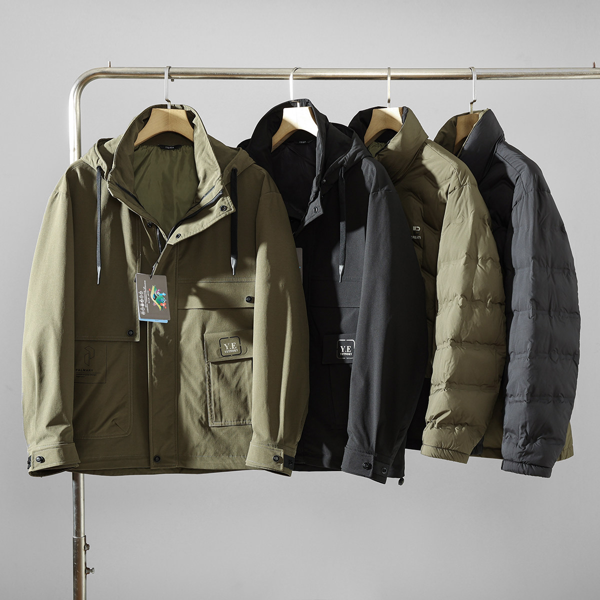 户外工装连帽休闲三合一羽绒服男