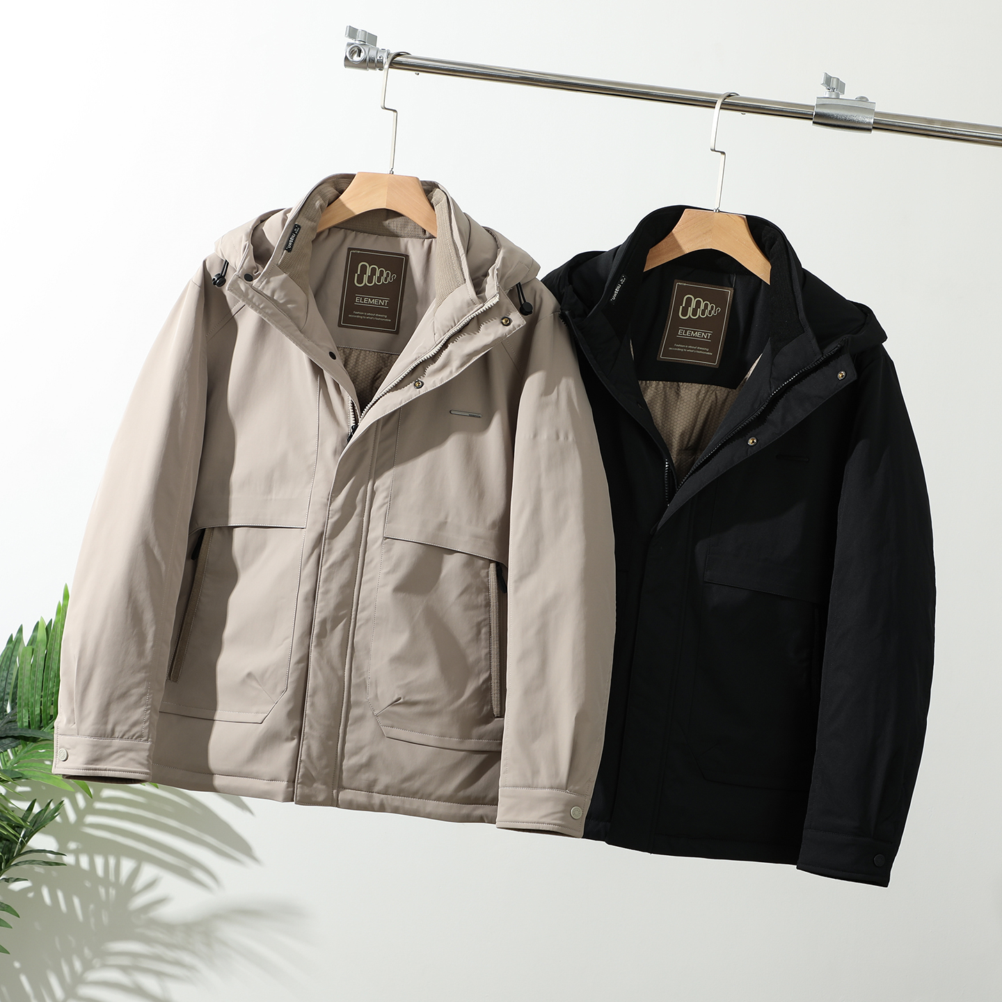 男士商务休闲保暖连帽羽绒服外套