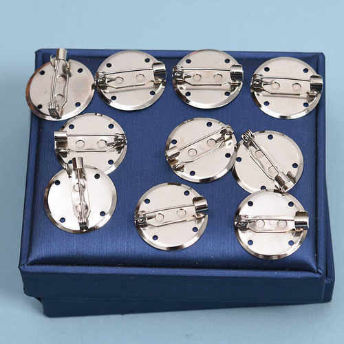 铜质圆盘底托胸针别针配件扣针