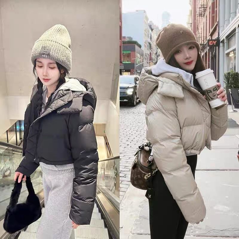 原版原标莆田直发高品质原标羽绒服冬季款泡芙三格瑜伽短款女士连