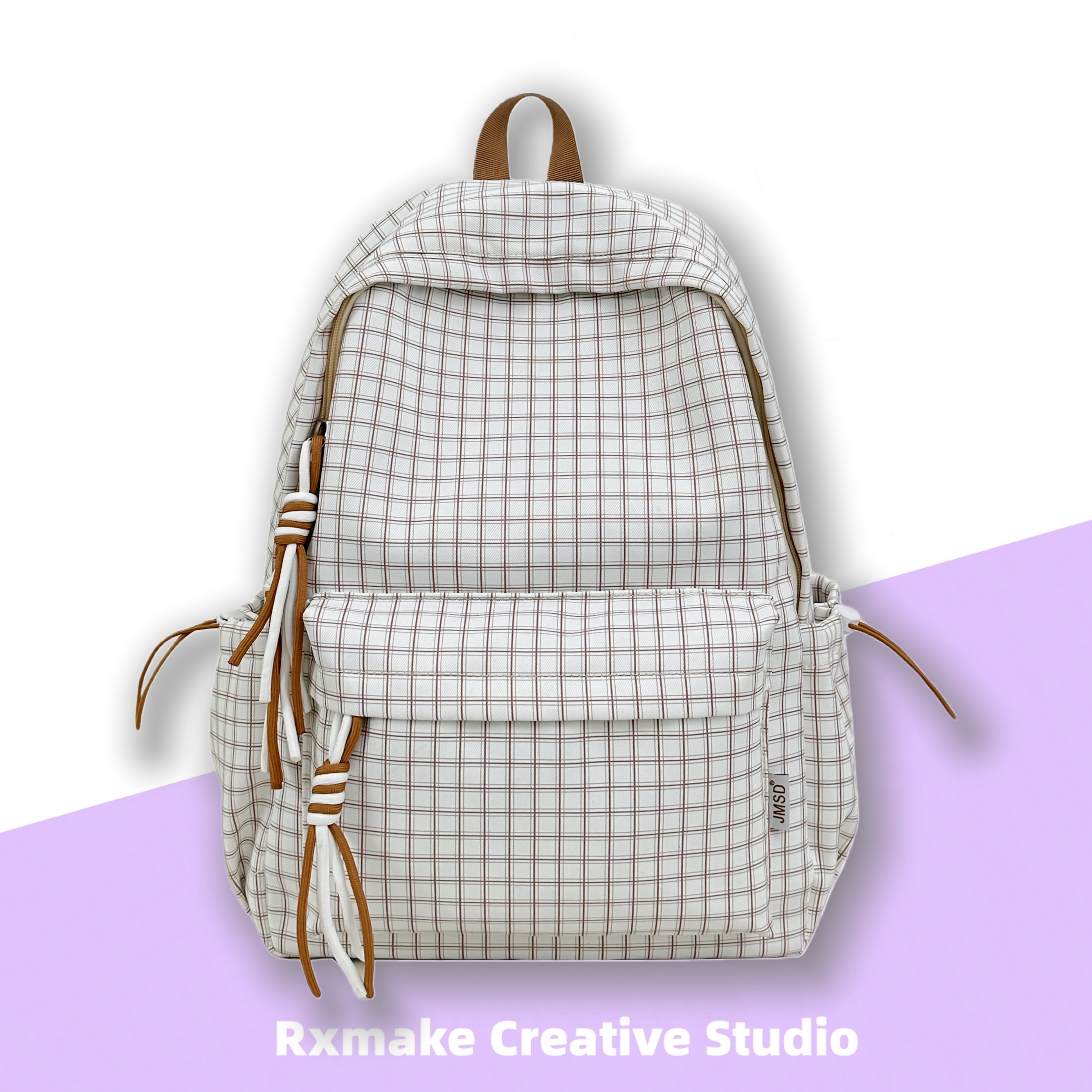 韩系ins风格子双肩包女学生