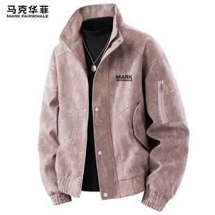 机能牛仔休闲男装 马克华菲美式 工装 外套春秋季 扎染复古夹克男士