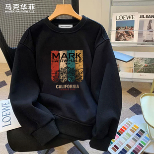 马克华菲卫衣男款2026新款春秋季美式潮牌圆领重磅男士春款上衣