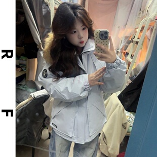 2026年新款冬季棉衣女工装复古派克服韩系学生连帽棉服小个子外套