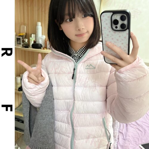 粉色排骨棉服女短款2026年冬季