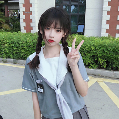 jk中夏现货圆周率日系水手服上衣