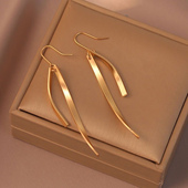 几何流苏宽面线条耳环潮冷淡风弧形长款 不规则夸张设计感耳坠耳饰