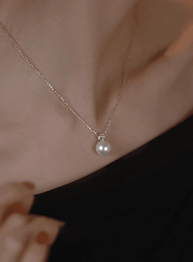 闪钻珍珠项链女毛衣链