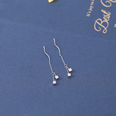 双层小方块耳线女小众个性 波浪耳环冷淡风耳坠 简约气质几何短款