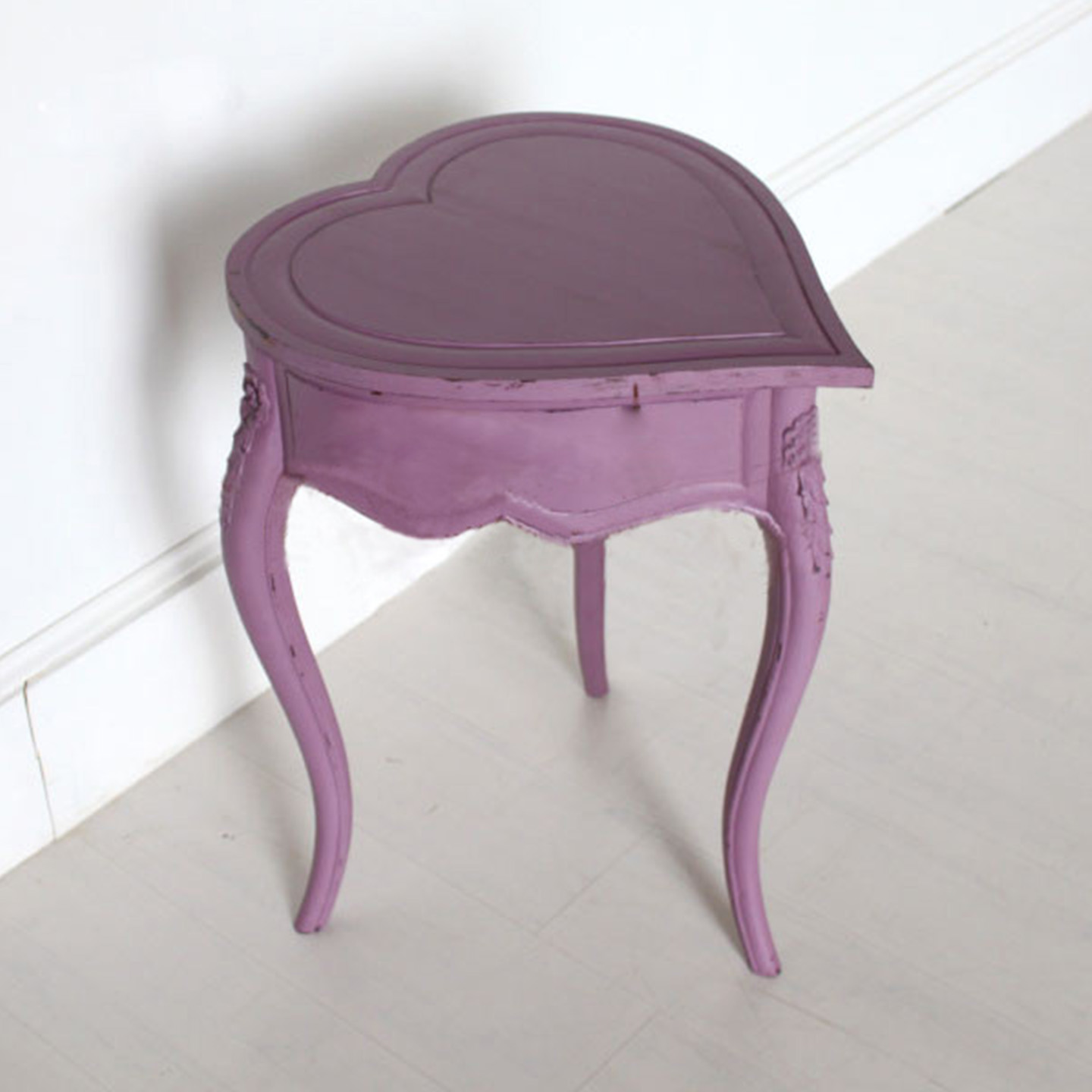 床头柜美式乡村复古做旧实木茶几法式仿古翻盖客厅时尚心形边角几