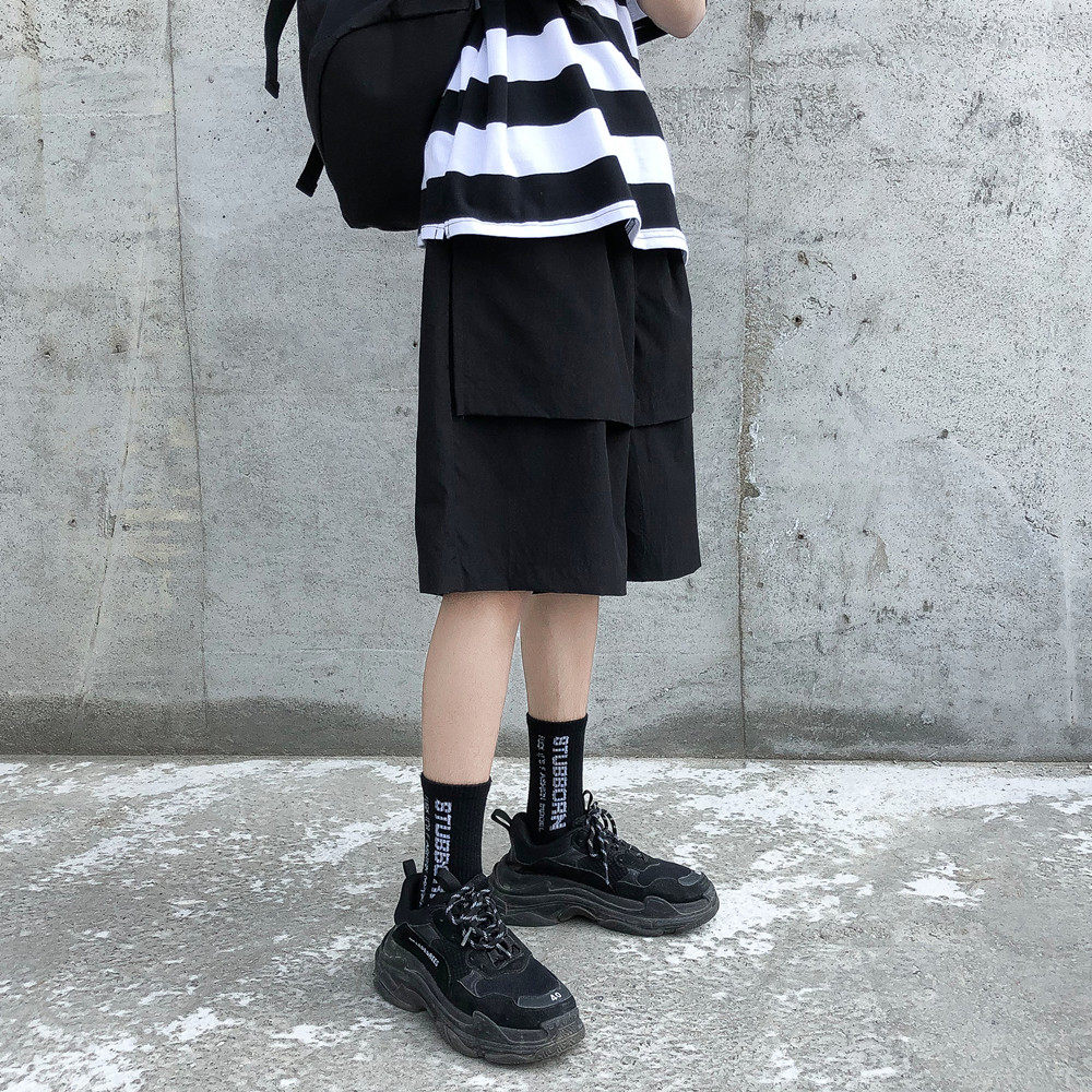 夏季港风chic工装短裤男韩版潮流宽松百搭运动休闲五分裤直筒裤子在类目 男装, 休闲裤中 - 来自Buy2taobao.com提供专业的淘宝代购服务