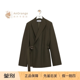 翻领垂坠长袖 Loewe 卡其绿羊毛经典 外套2026新款 夹克 罗意威女装