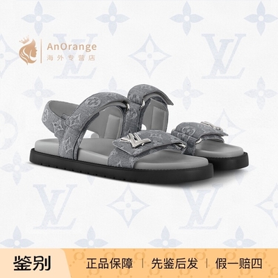 路易威登LV牛仔老花魔术贴凉鞋