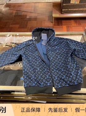 Louis Vuitton/路易威登秋冬LV男装印花拉链长袖连帽衫卫衣1AAT68